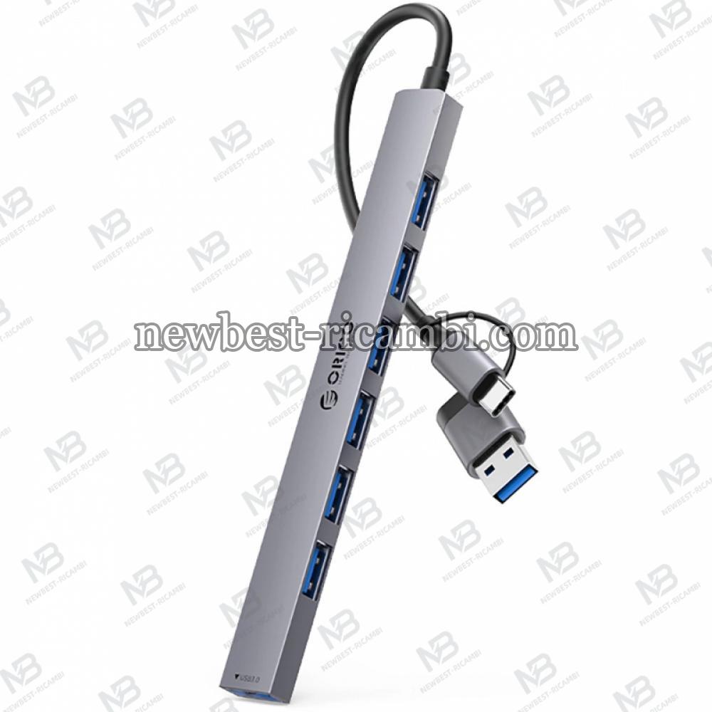 USB / USB-C Hub Orico YSA2-U3 1 x USB-A 3.0 - 6 x USB-A Grey in Blister