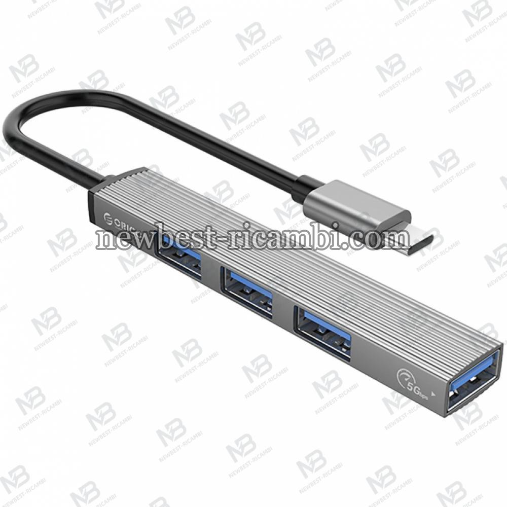 USB-C Hub Orico AH-13 1 x USB-A 3.0 - 3 x USB-A Grey in Blister