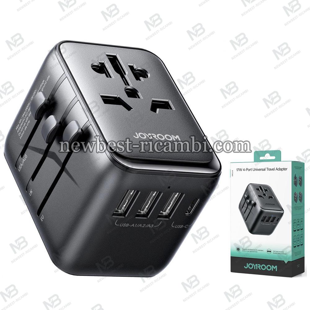 ​Wall Charger Joyroom JR-TCW01 Travel 17W 3A 1 x USB-C - 3 x USB-A Black in Blister