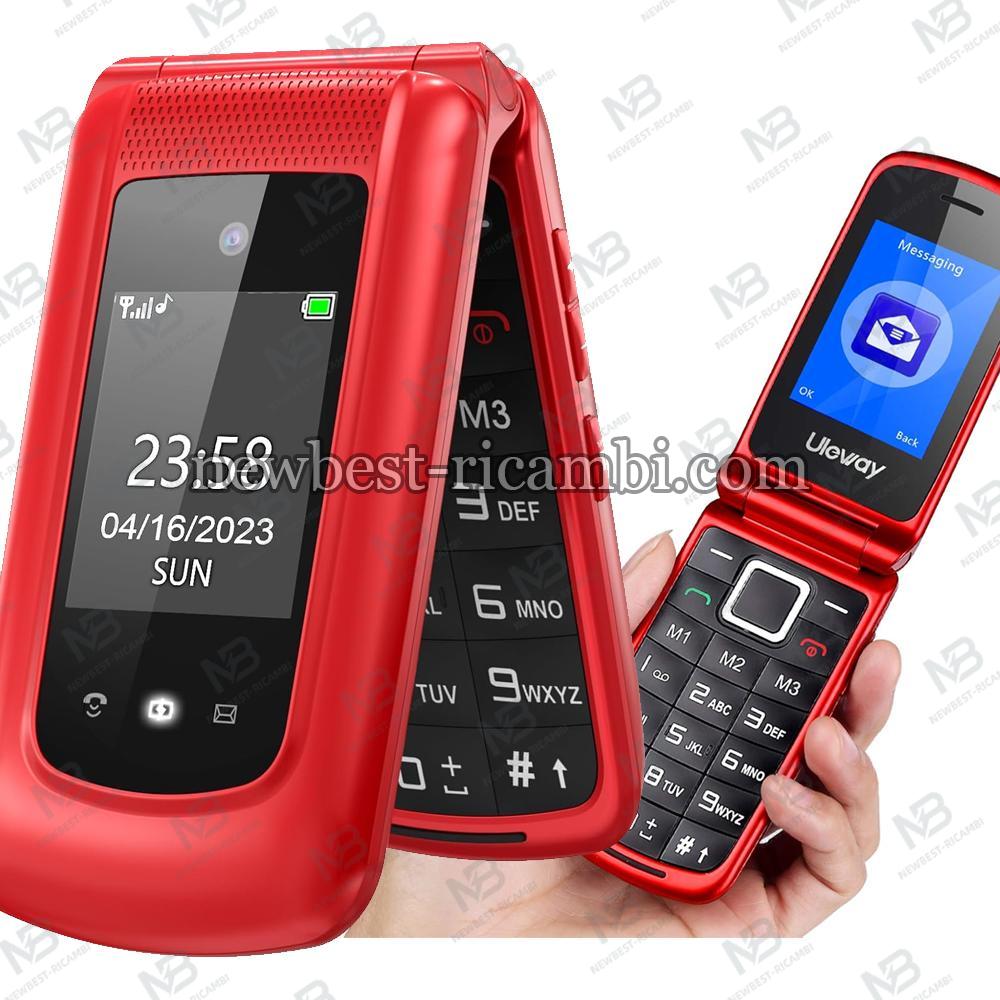 Uleway G380d Big Button Mobile Phone Red In Blister