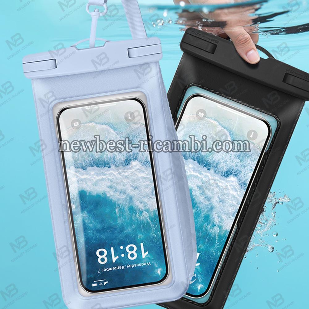 Waterproof Bag Eco-Leather For Smartphone 7.2" Blue