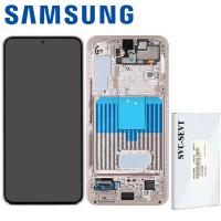 Samsung Galaxy S22 S901B Touch + Lcd + Frame Pink Gold Service Pack
