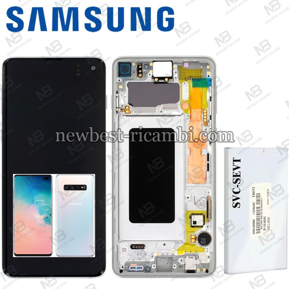 Samsung Galaxy S10 G973F Touch + Lcd + Frame White Service Pack
