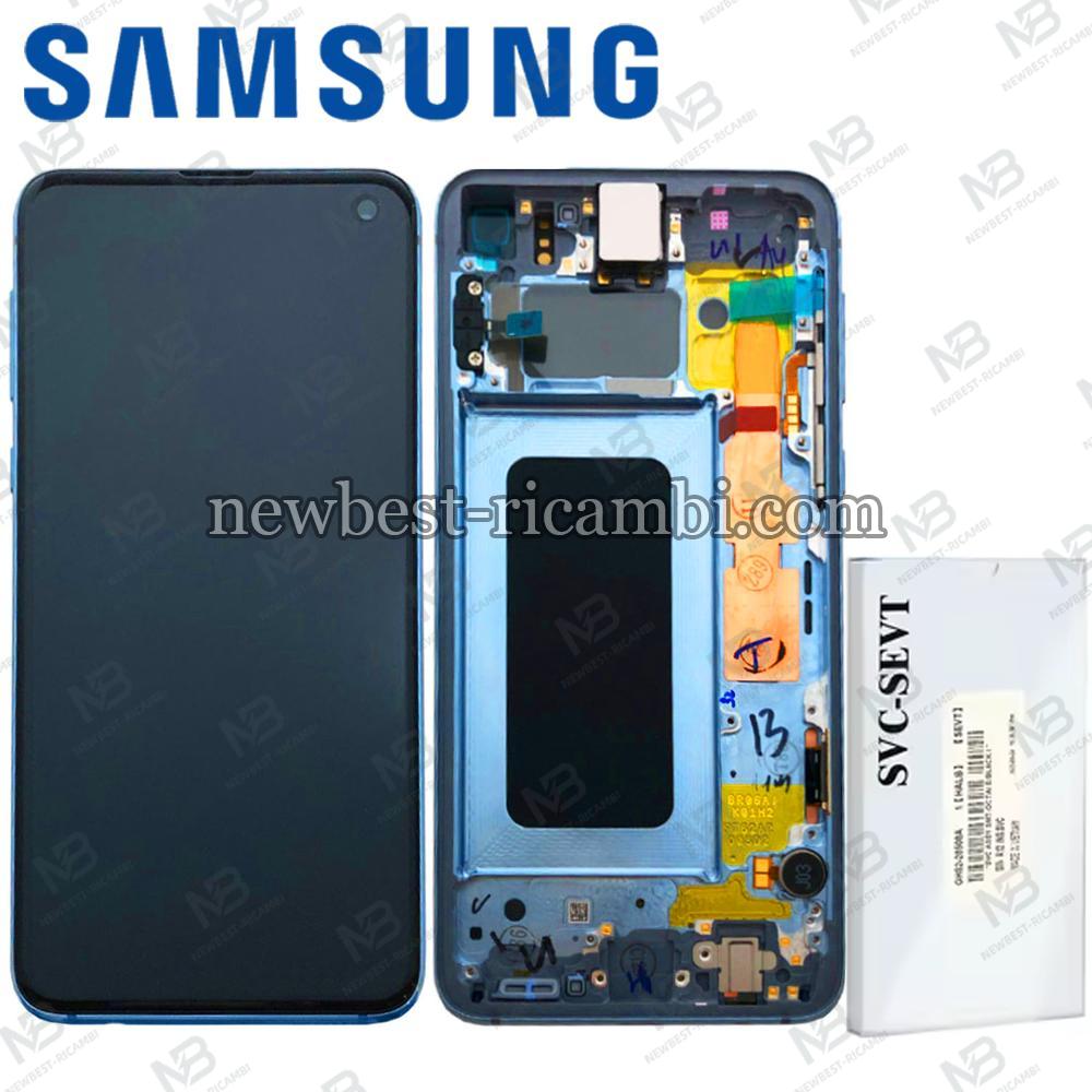 Samsung Galaxy S10 G973F Touch + Lcd + Frame Blue Service Pack
