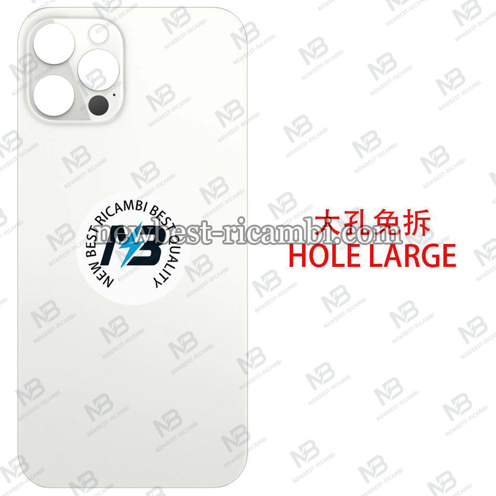 iPhone 12 Pro Max back cover glass camera hole large white