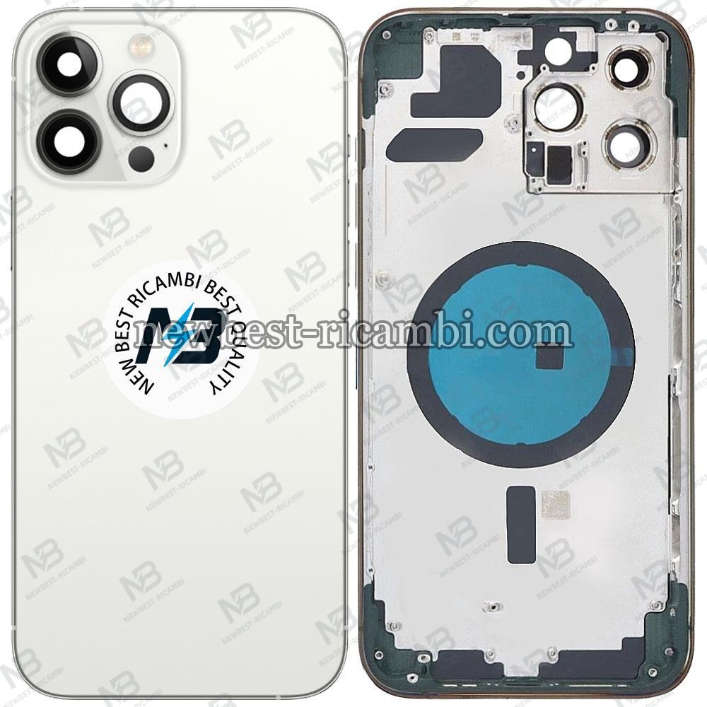 iPhone 13 Pro Max Back Cover + Frame Silver / White oem