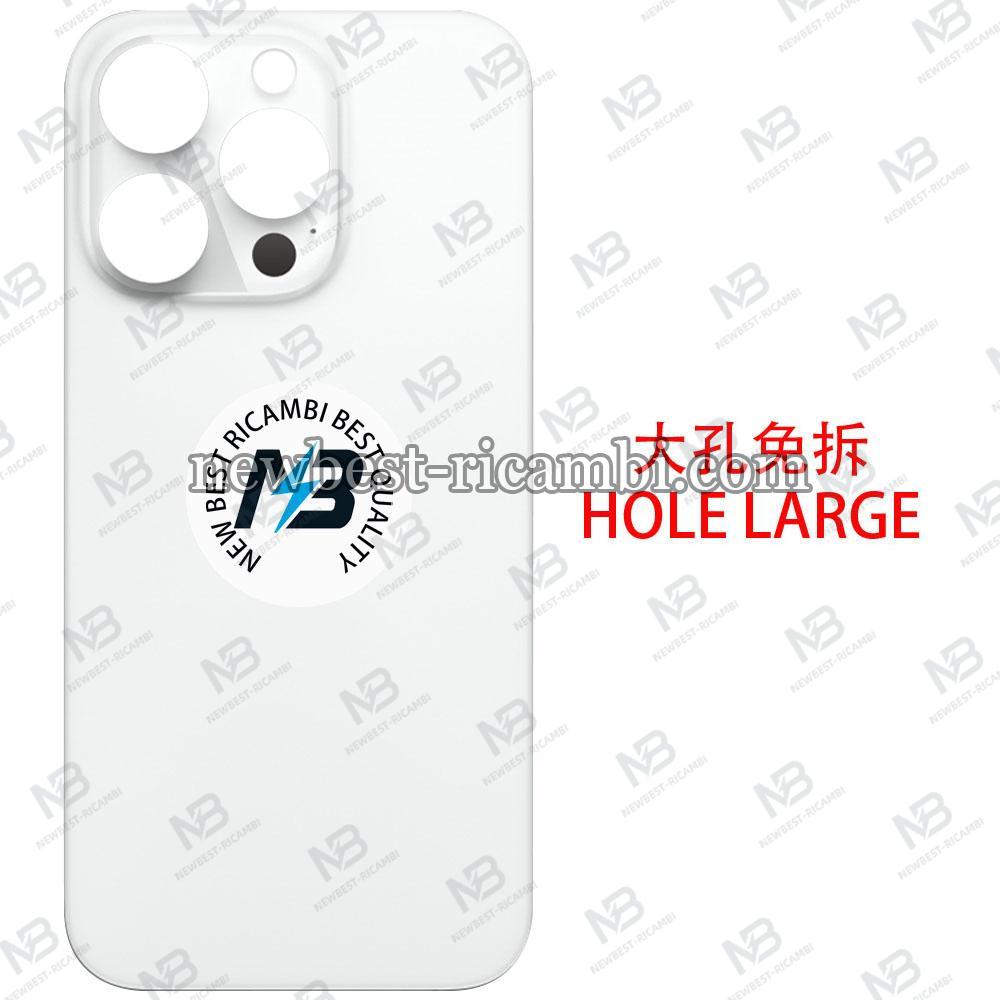 iPhone 14 Pro Back Cover Glass Hole Large White / Silver
