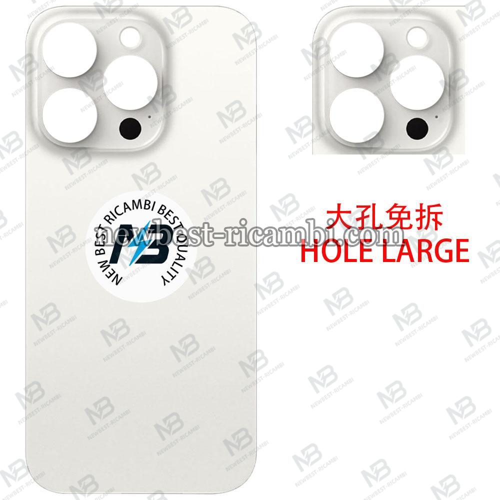 iPhone 15 Pro Max Back Cover Glass Hole Large White