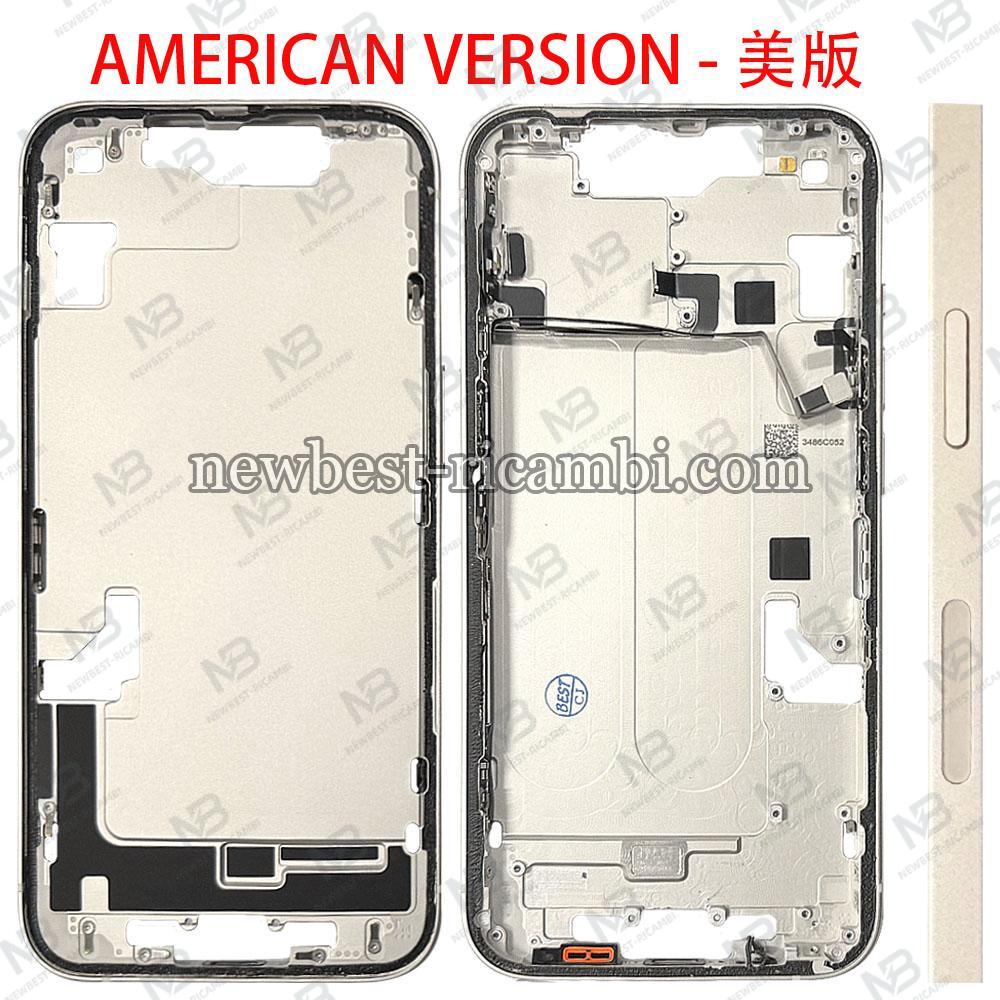 iPhone 14 Middle Frame + Side Key White Dissembled Grade A Original - US Version
