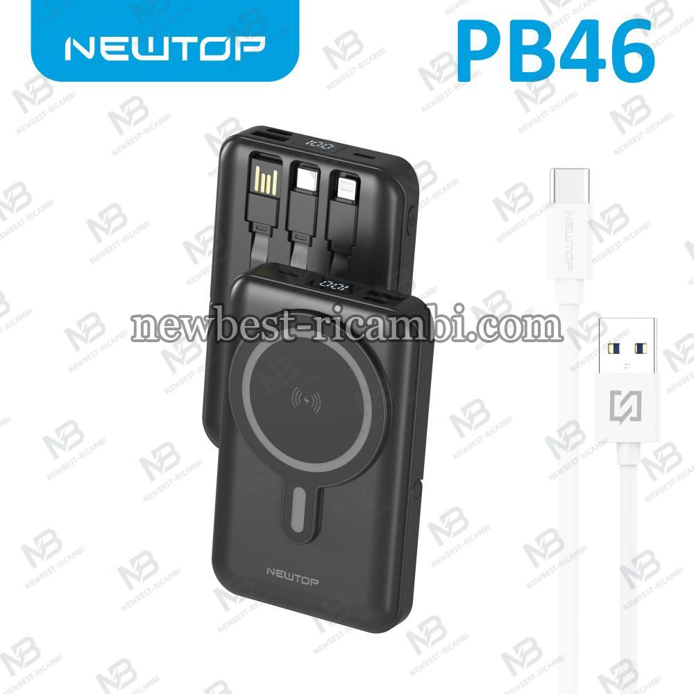 NEWTOP PB46 POWER BANK STAND FAST CHARGING PD MAGSAFE CON CAVI 10000MAH NERO