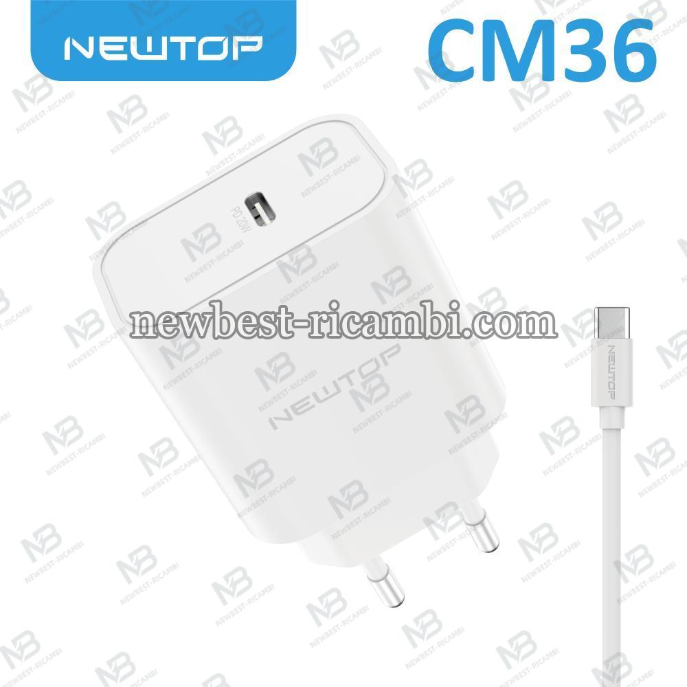 NEWTOP CM36 CARICATORE USB-C PD 20W CON CAVO TYPE-C/TYPE-C