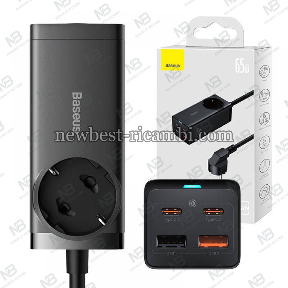 Power Strip Baseus GaN3 Pro PowerStrip 65W 3A 2 x USB-A - 2 x USB-C - 1 x Schuko Black PSZM000901 In Blister