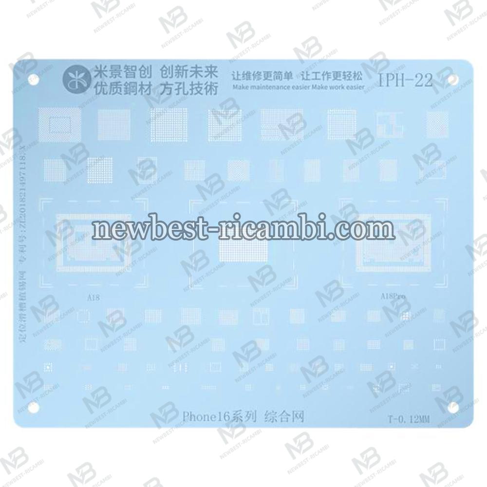 BGA Reballing Stencil Mijing IPH-22 for Apple iPhone 16 Series CPU