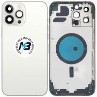 iPhone 13 Pro Max Back Cover + Frame Silver / White oem
