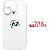 iPhone 14 Pro Back Cover Glass Hole Large White / Silver