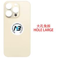 iPhone 14 Pro Back Cover Glass Hole Large Gold