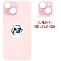 iPhone 15 Plus Back Cover Glass Hole Large Pink