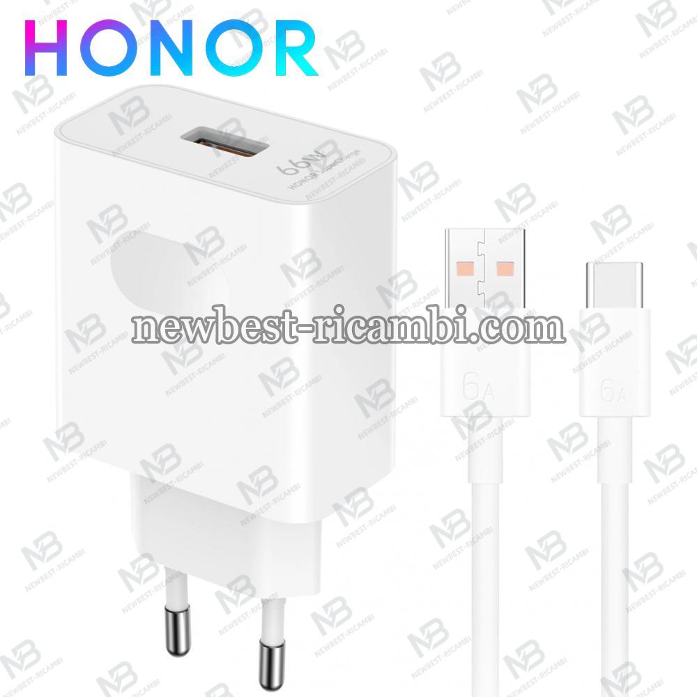 Wall Charger Honor HN-110600E00 66W 6A 1 x USB-A with USB-C Cable White 5503AAHX In Blister