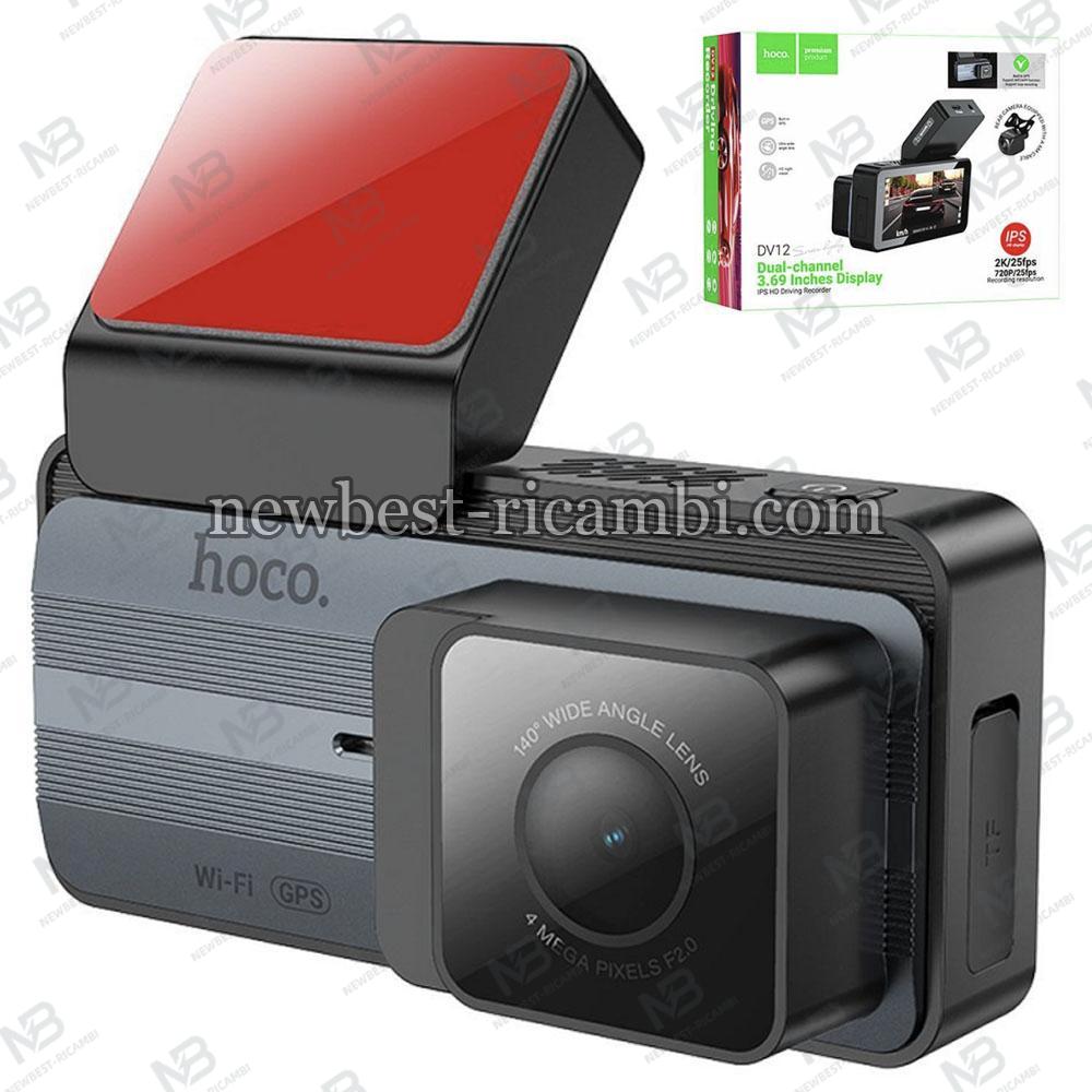 Dash + Rear Camera Hoco DV12 2K Wi-Fi GPS 3.69inch LCD Black in Blister