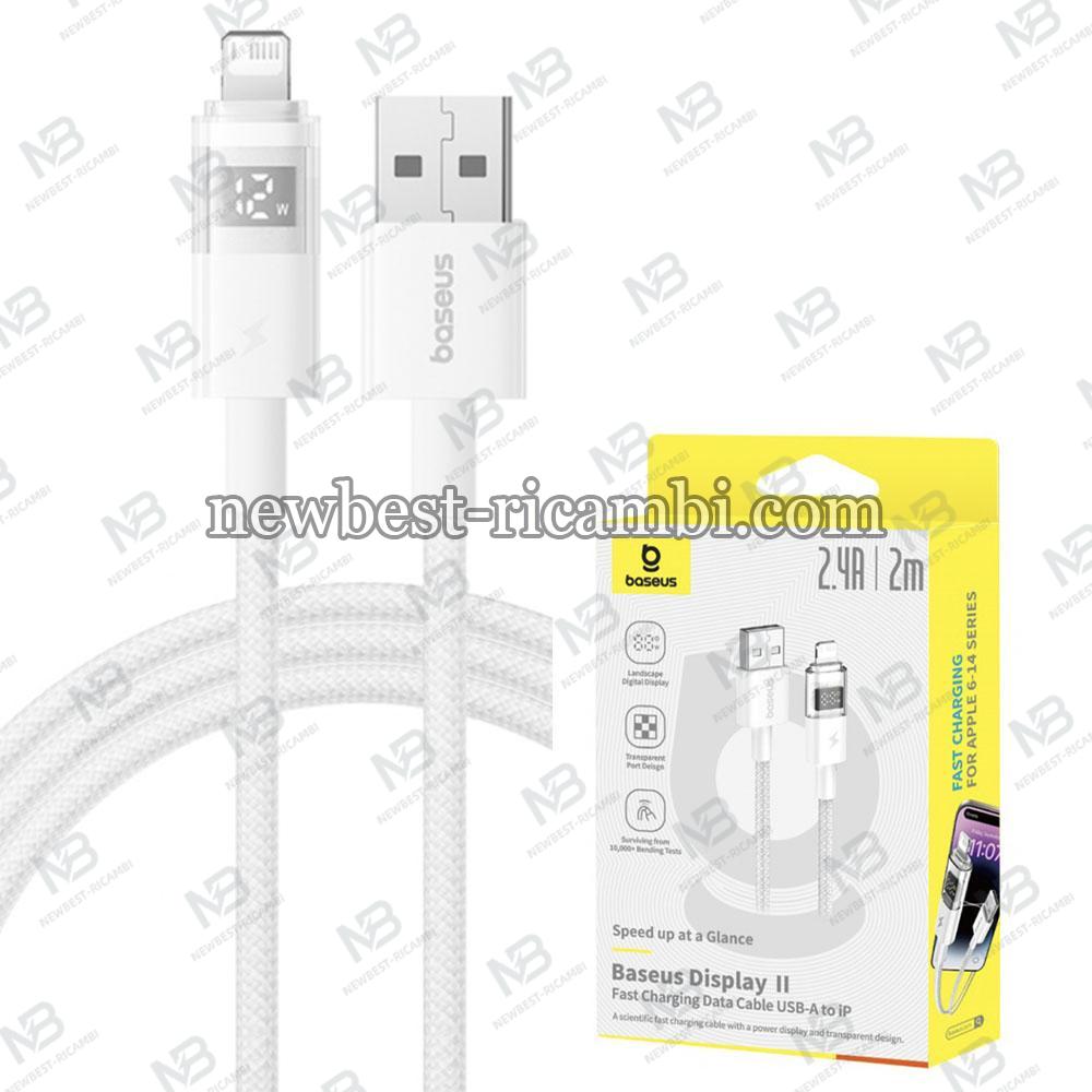 USB-A to Lightning Cable Baseus Display 2 18W 2.4A 2m White P10382700211-01 in Blister
