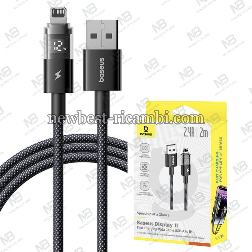 USB-A to Lightning Cable Baseus Display 2 18W 2.4A 2m Black P10382700121-01 in Blister