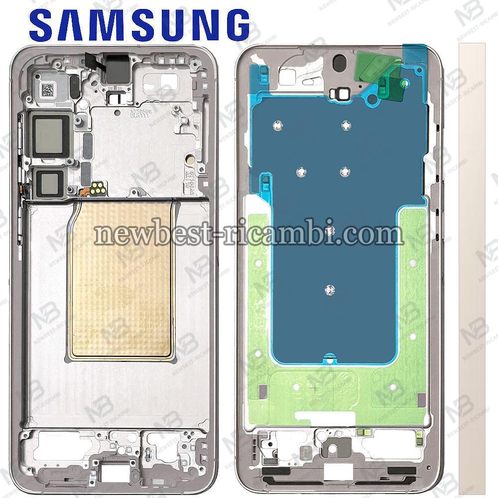 Samsung Galaxy S25+ S936 Middle Frame + Side Key Pink Gold Service Pack
