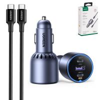Car Charger UGREEN EC705 130W 5A 1 x USB-A - 2 x USB-C with USB-C Cable Grey in Blister