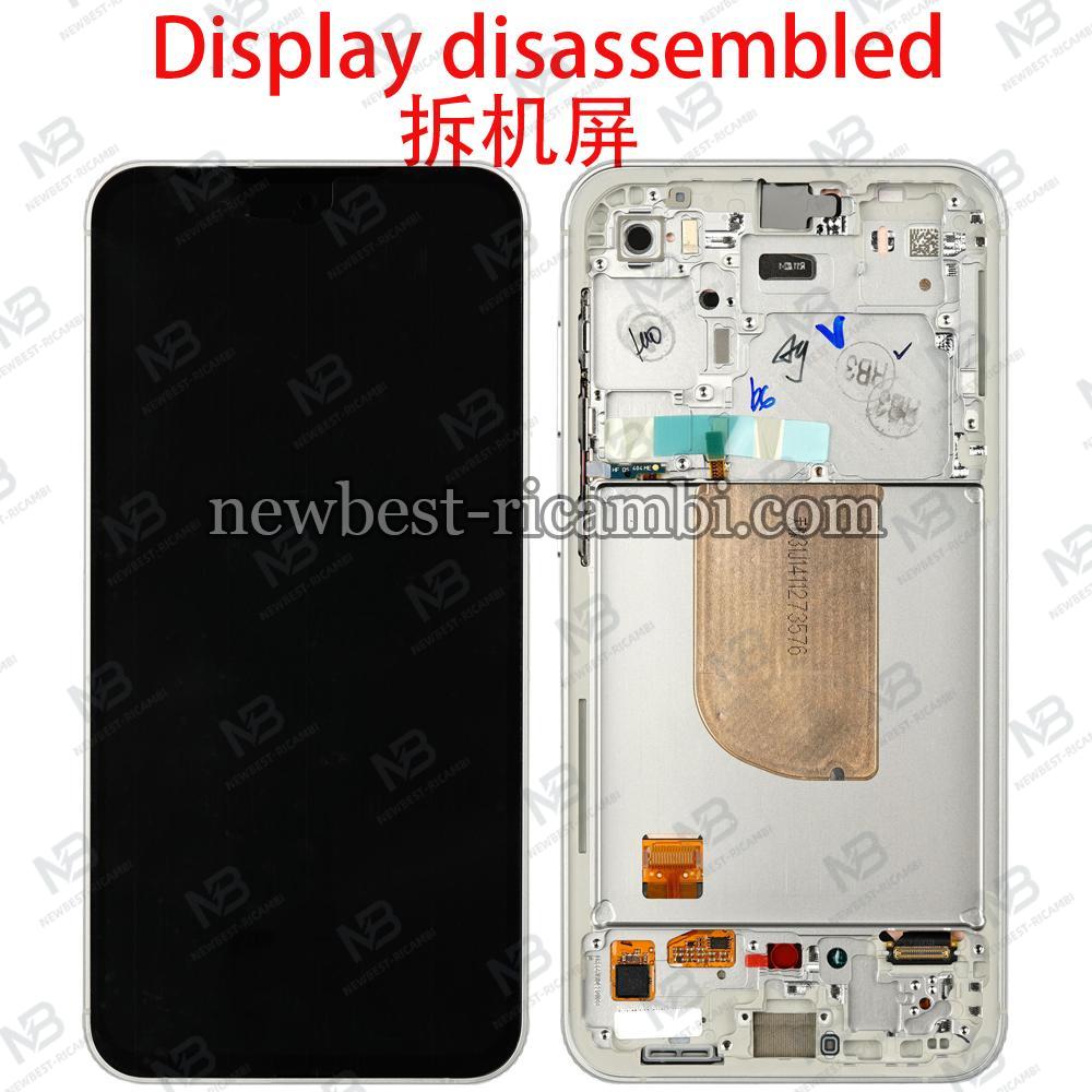 Samsung Galaxy S23 Fe S711 Touch + Lcd + Frame White Disassembled Grade A