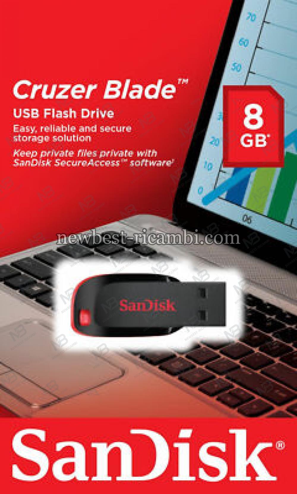 USB-A 2.0 FlashDrive SanDisk Cruzer Blade 8Gb SDCZ50-008G-B35