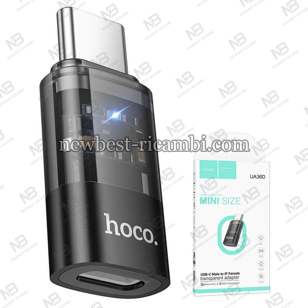 Lightning to USB-C Adapter Hoco UA36E Black in Blister
