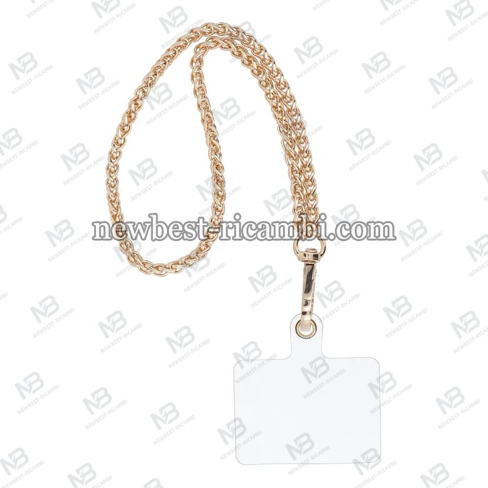 CHAIN #43 Phone Lanyard Phone Pendant / Cord Length 40CM (20CM In The Loop) / On Wrist - Gold