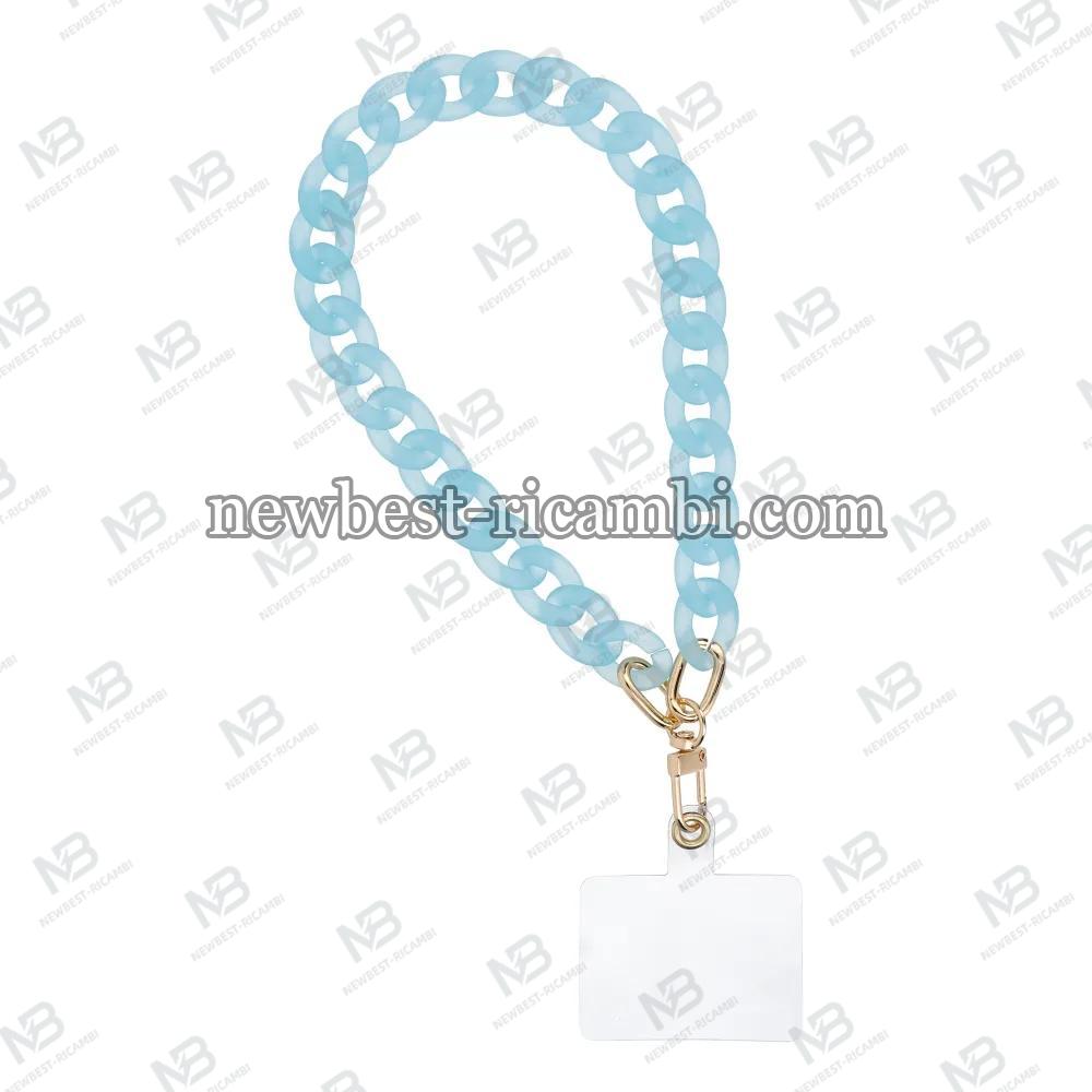 PANAMA Phone Lanyard Phone Pendant Cord Length 40CM (20CM In The Loop) On Wrist - Blue