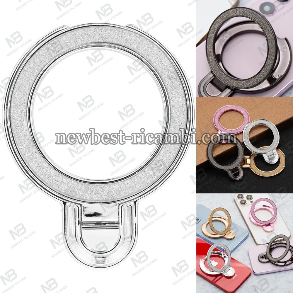 Phone Stand CIRCLE GLITTER - Stick-On - Silver In Blister