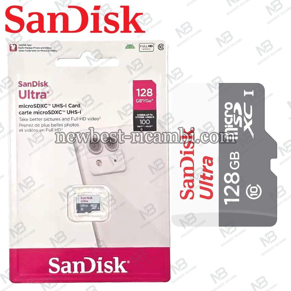 SANDISK Ultra 128GB microSDHC memory card SDSQUNR-128G-GN6MN In Blister