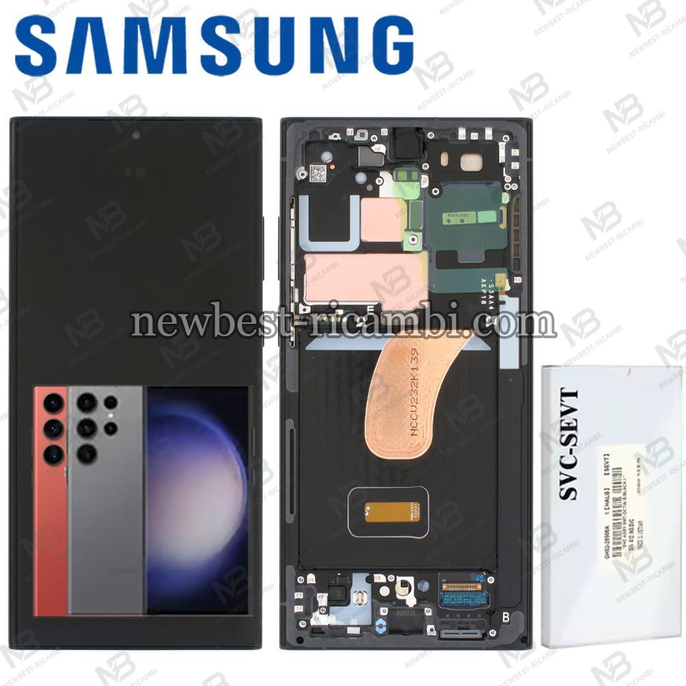 Samsung Galaxy S23 Ultra S918 Touch + Lcd + Frame Red-Gray Assembled Service Pack