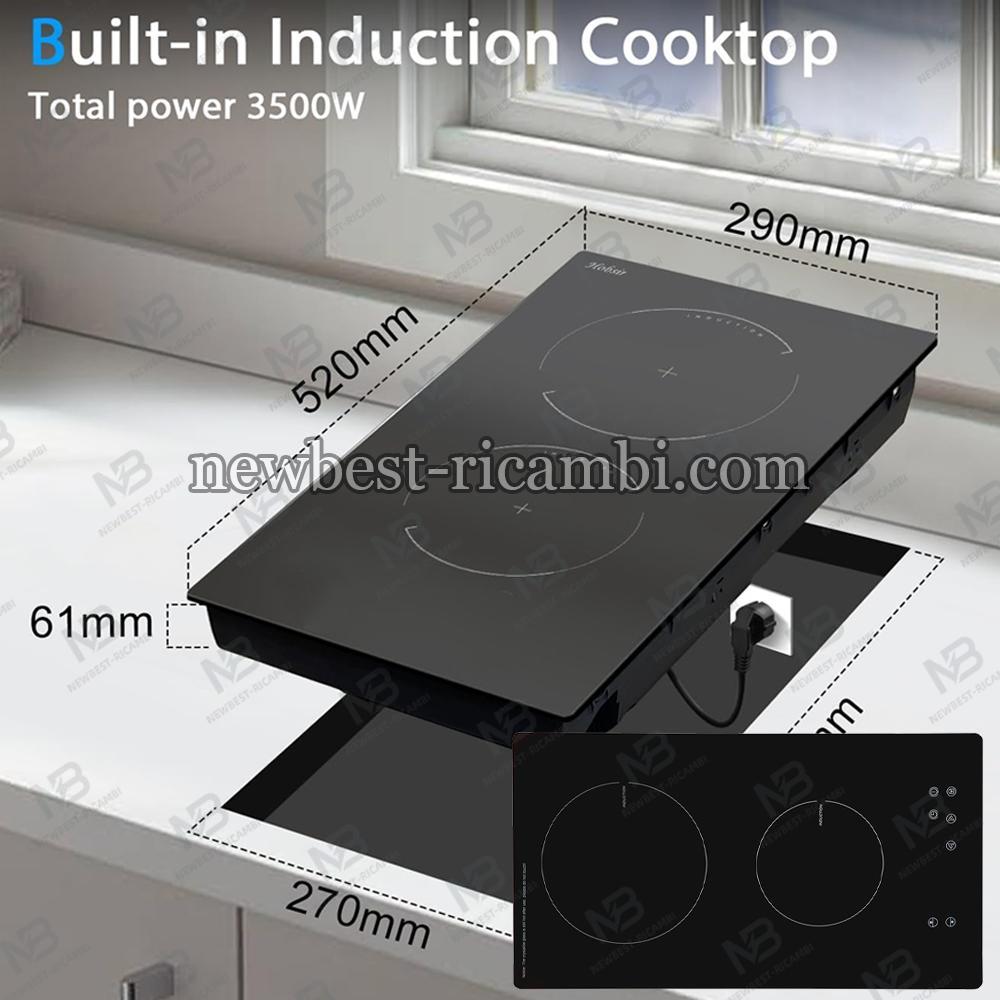 Nj IH-30 30cm Black Domino 2 Zone Touch Control Electric Induction Hob In Blister