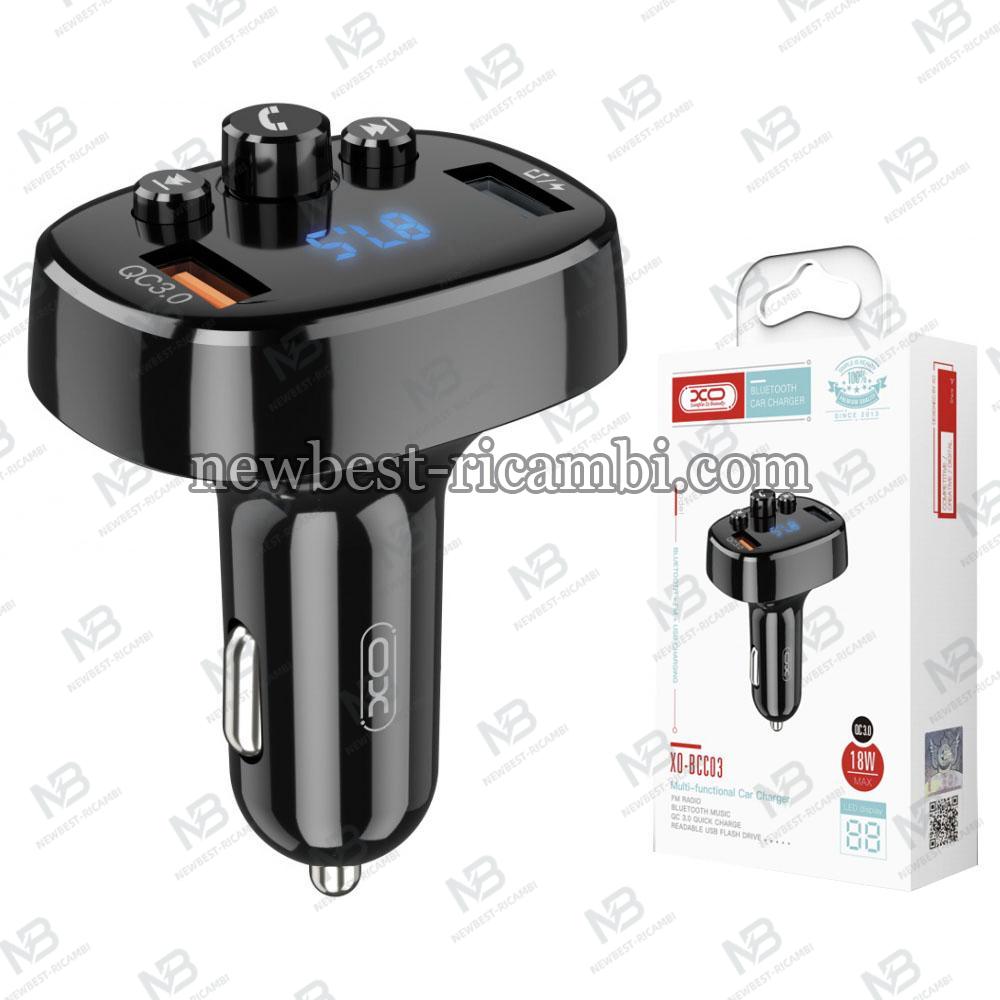 Bluetooth FM Transmitter and Car Charger XO DESIGN BCC03 2 x USB-A Black in Blister