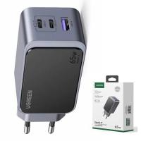 ​Wall Charger UGREEN X553 Nexode Pro 65W 3A 1 x USB-A - 2 x USB-C Grey in Blister