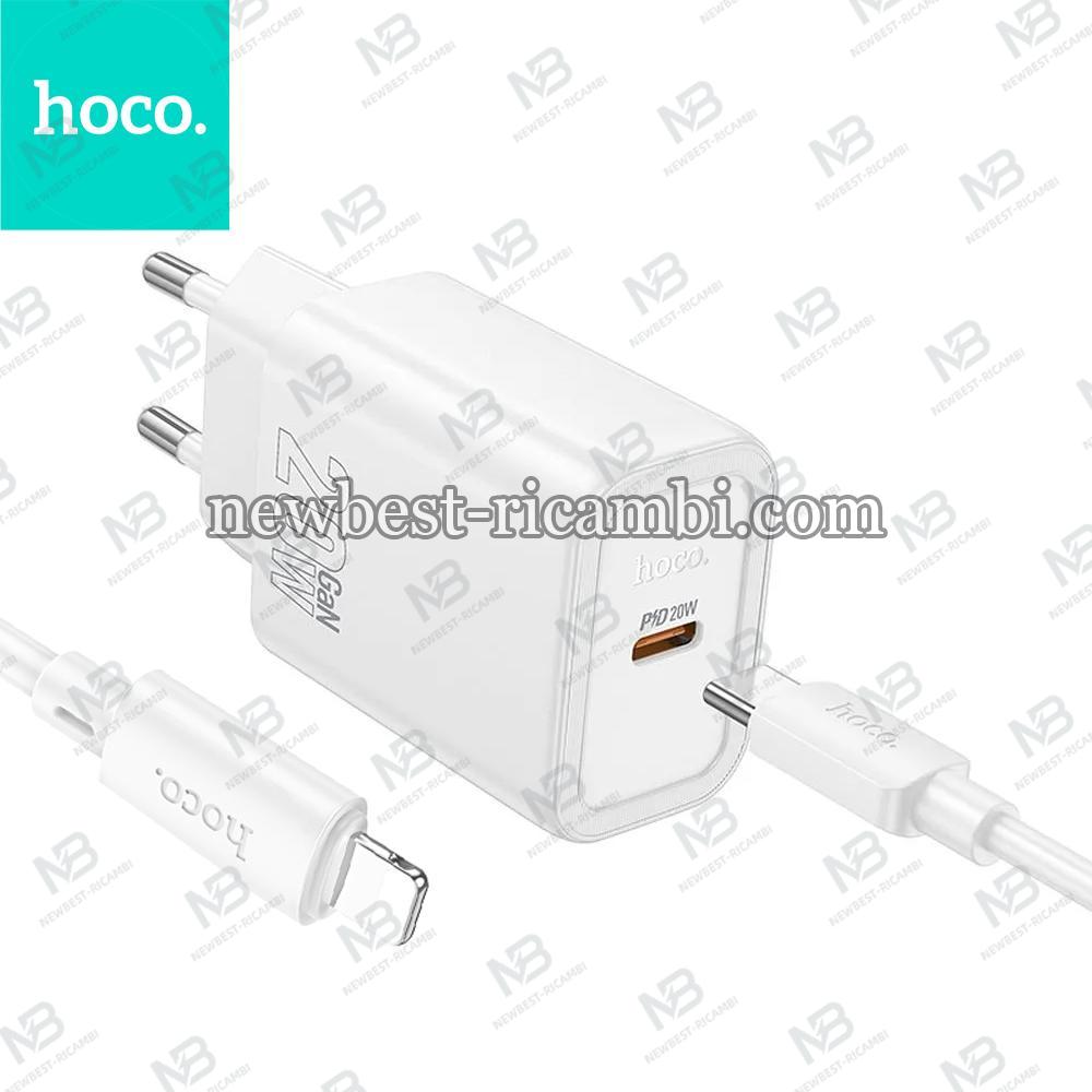 Phone Charger Hoco USB C QC PD 20W + Cable USB C To Lightning N60 White In Blister