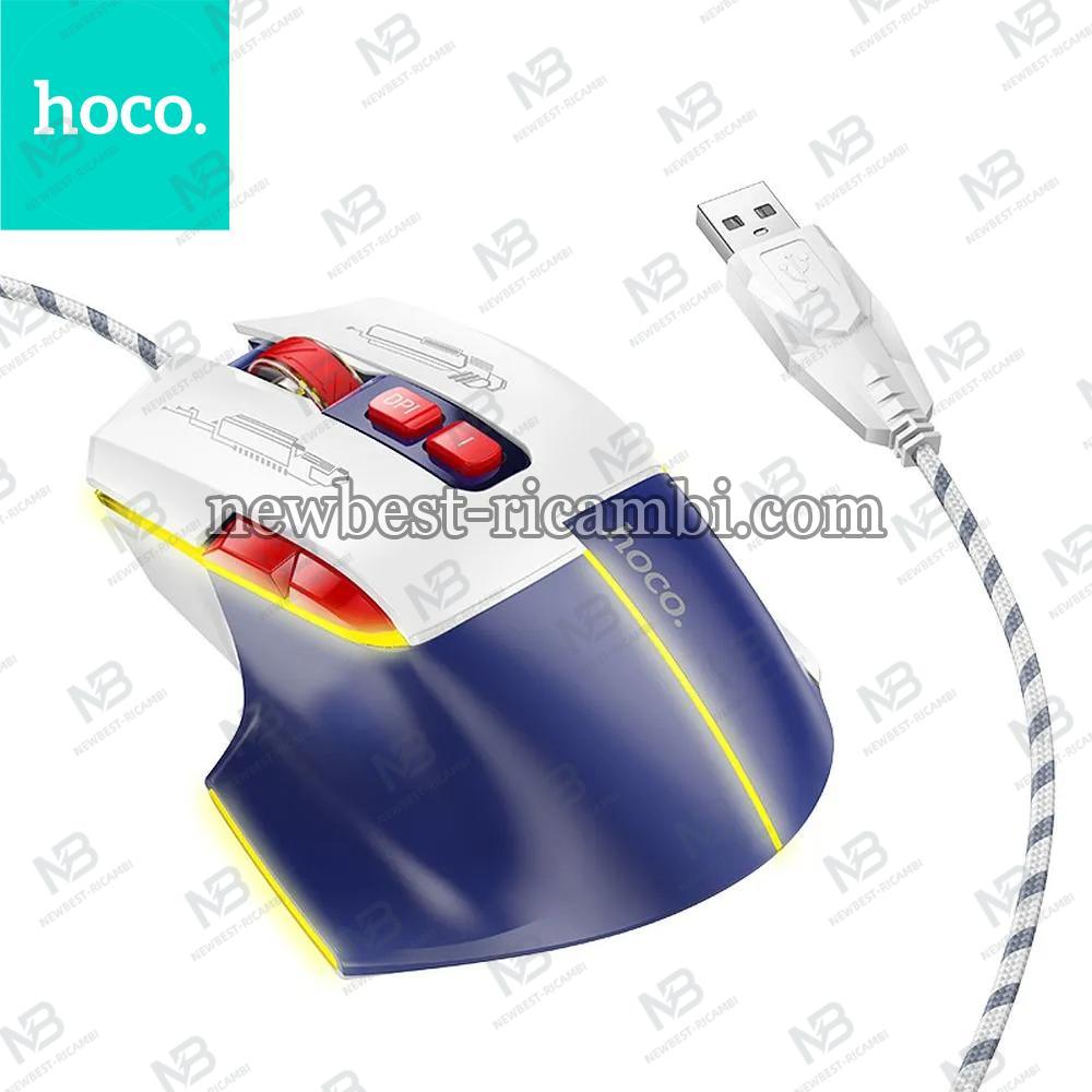 Wire Gaming Mouse Hoco USB A 3600 Dpi GM31 White Blue In Blister
