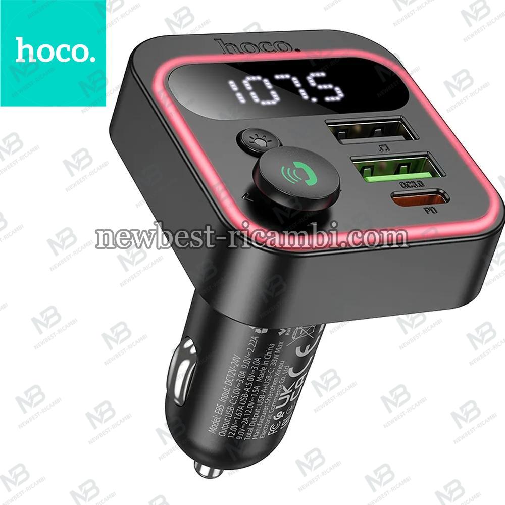 HOCO Car Transmitter FM Bluetooth 2 x USB A + Type C PD QC3.0 20W E85 Black In Blister