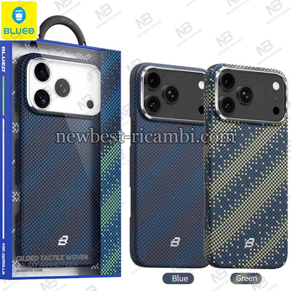 Blueo Gilded Tactile Woven Aramid Fiber Magnetic Case BL065 for iPhone 17 Pro Green