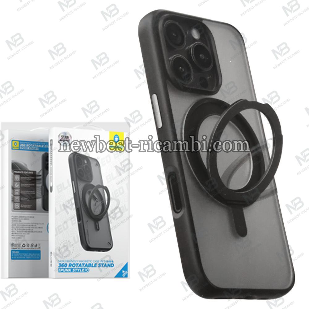 Blueo Skin Friendly Magnetic Case With 360 Rotatable Stand BL037 iPhone 17 Pro Black In Blister