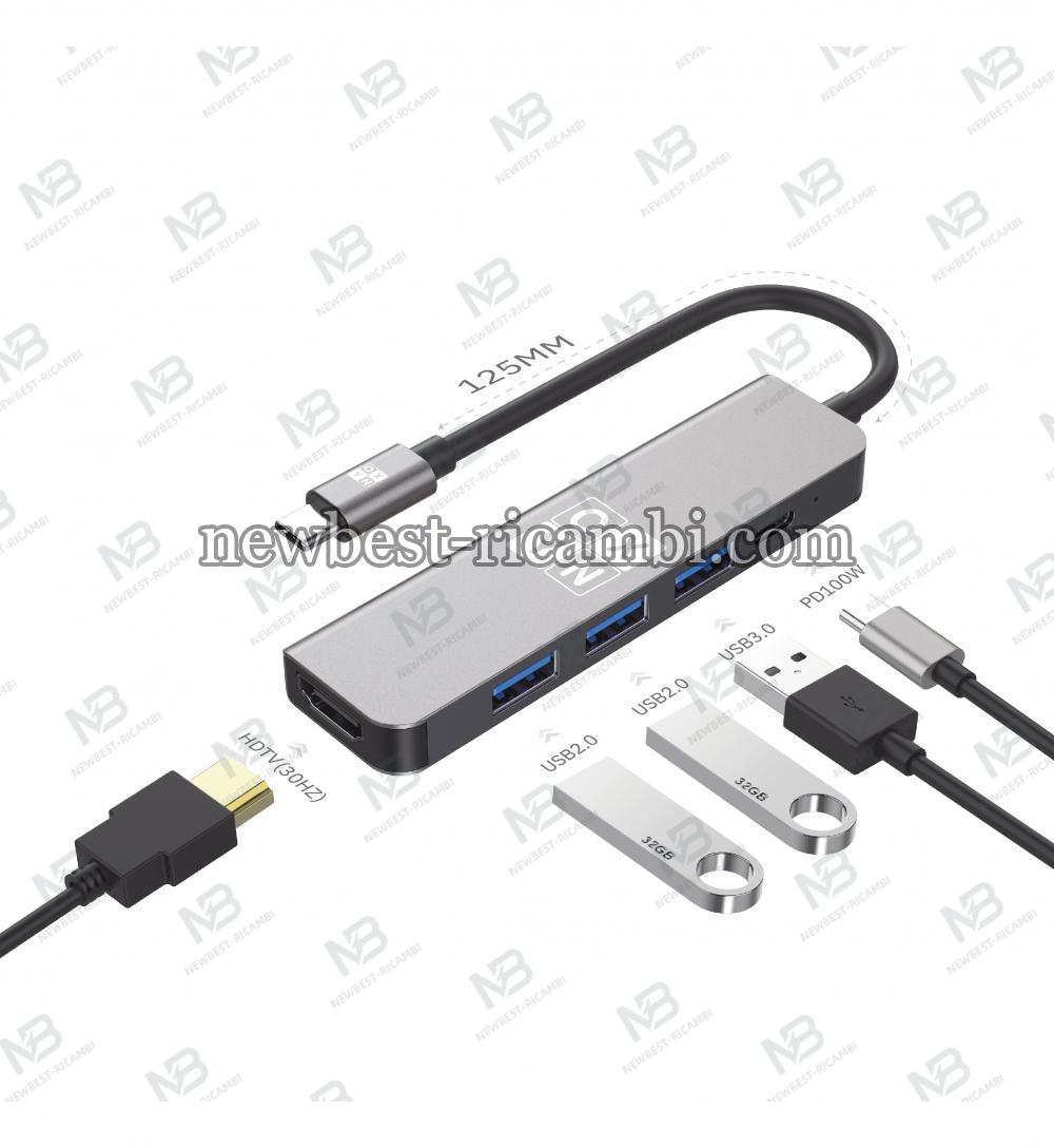 OXYN HUB03 USB C 5 IN 1 - BYL2008