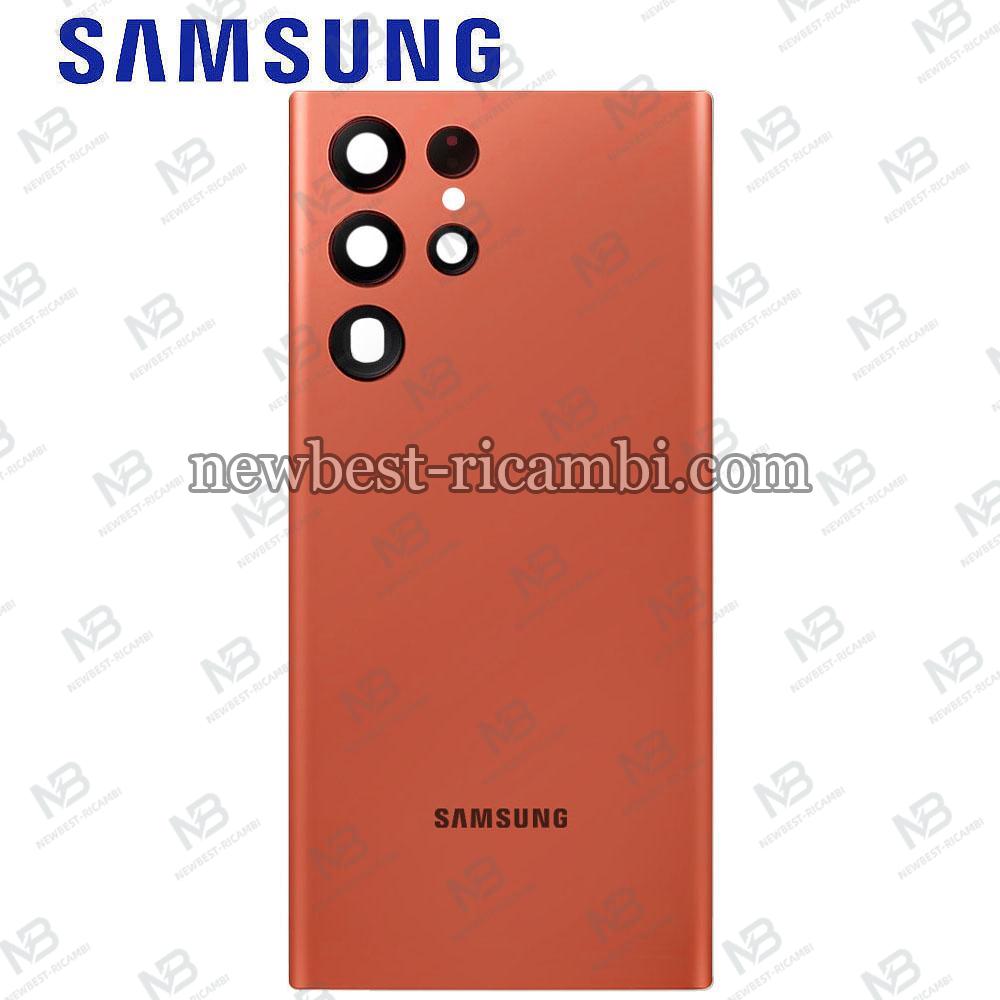 Samsung Galaxy S22 Ultra S908B Back Cover + Camera Glass Red Service Pack