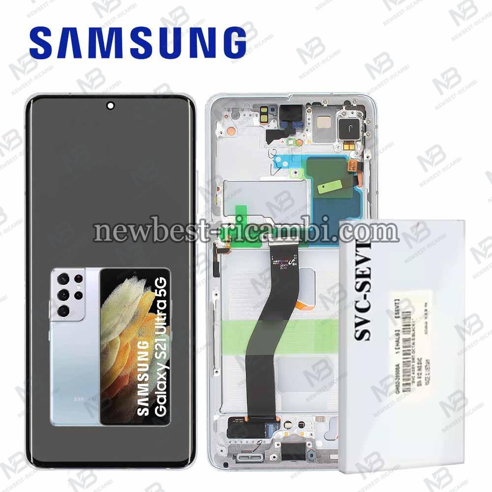 Samsung Galaxy S21 Ultra G998 Touch + Lcd + Frame Silver Assembled Service Pack