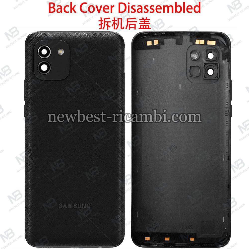 Samsung Galaxy A03 A035 Back Cover + Camera Glass + Side Key Black Disassembled Grade A