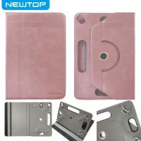 NEWTOP COVER TABLET UNIVERSALE IN PELLE PU RUOTABILE 360° ELASTICO 10" 16:9 (Universale 10 pollici - Rosa)