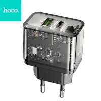 Wall Charger Hoco N34 20W 3A 1 x USB-A - 1 x USB-C Transparent in Blister