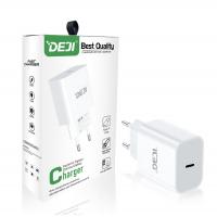 DEJI 20W GaN Charger With Type-C European Standard White In Blister